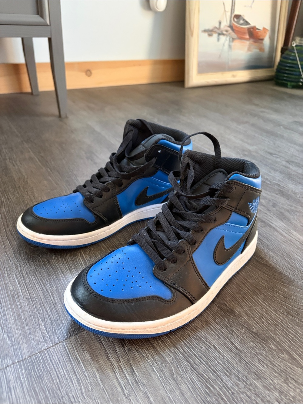 Jordan 1 Mid Black and Blue